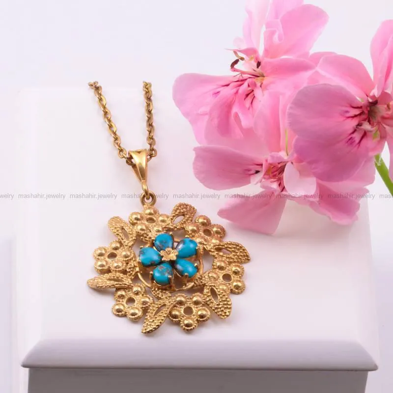گردنبند فیروزه زنانه کد 132