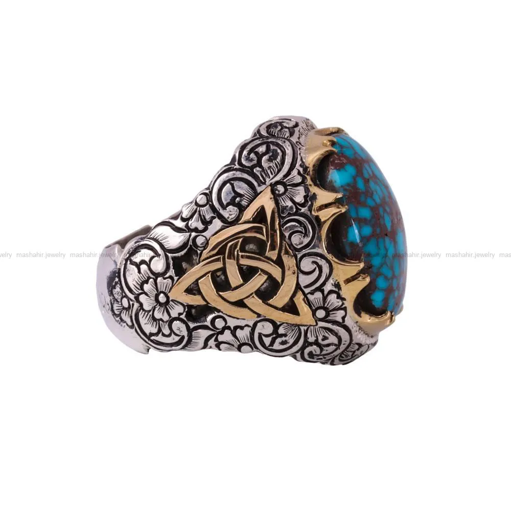 انگشتر فیروزه شجری مردانه کد 135
