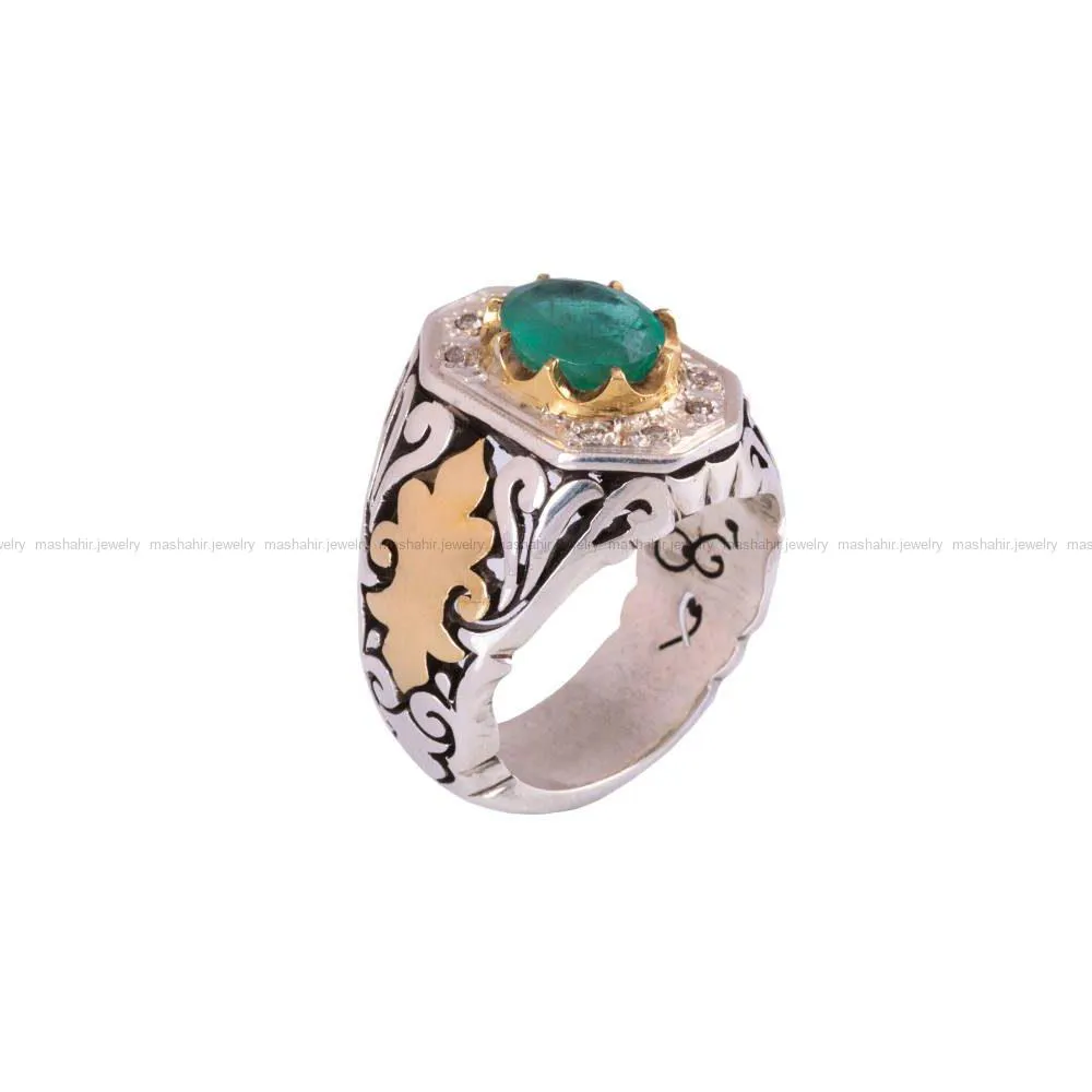 انگشتر زمرد مردانه کد 151