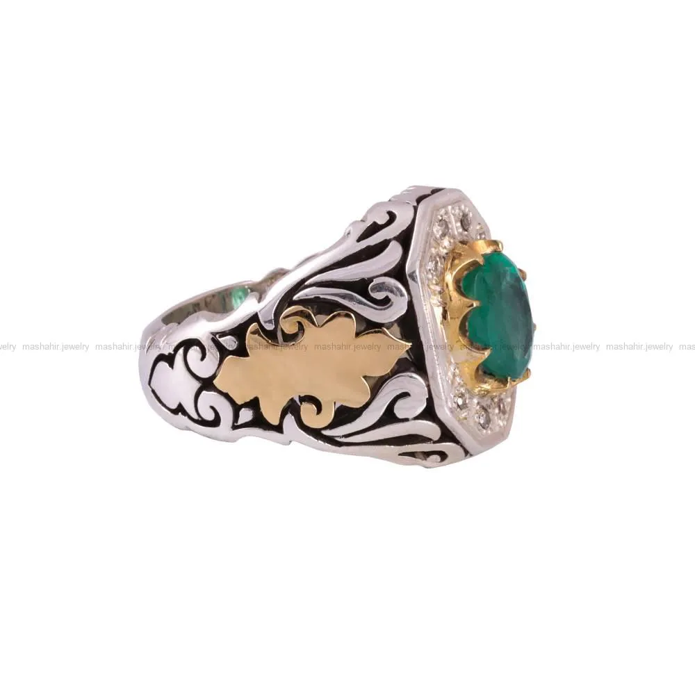 انگشتر زمرد مردانه کد 151