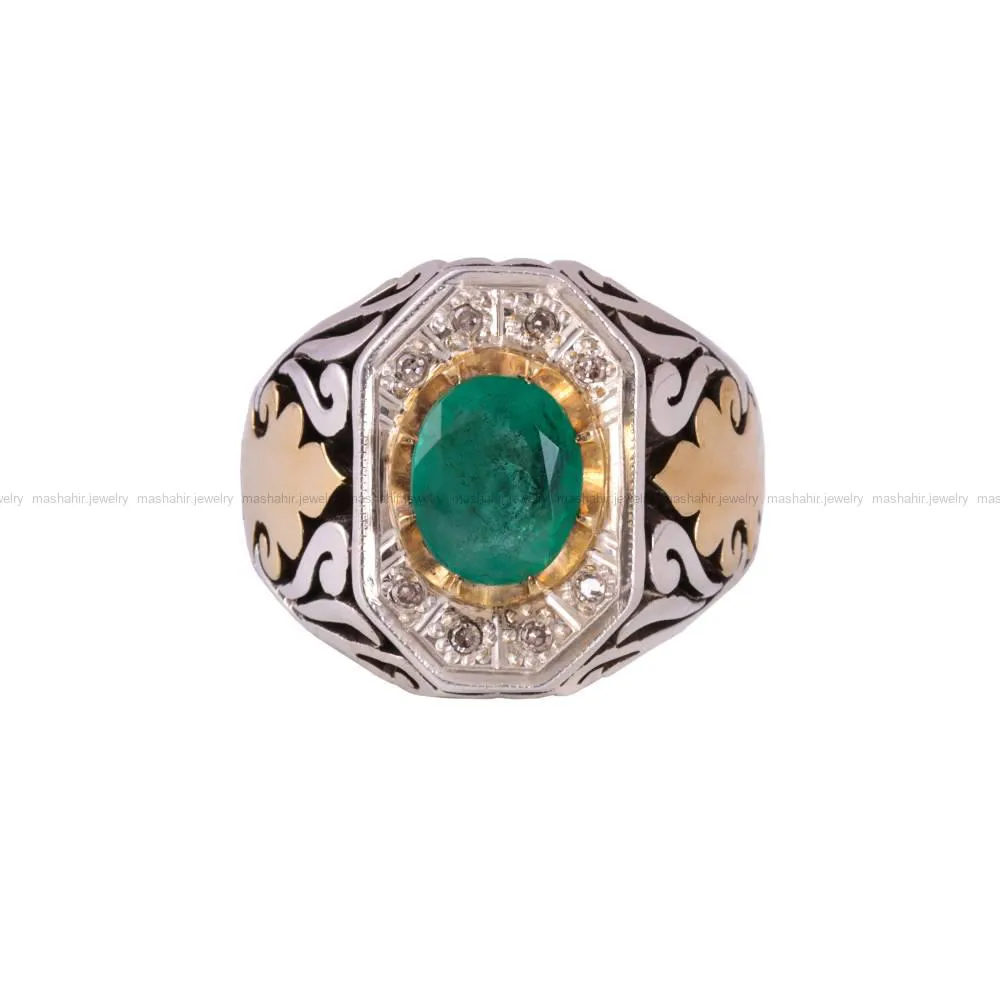 انگشتر زمرد مردانه کد 151