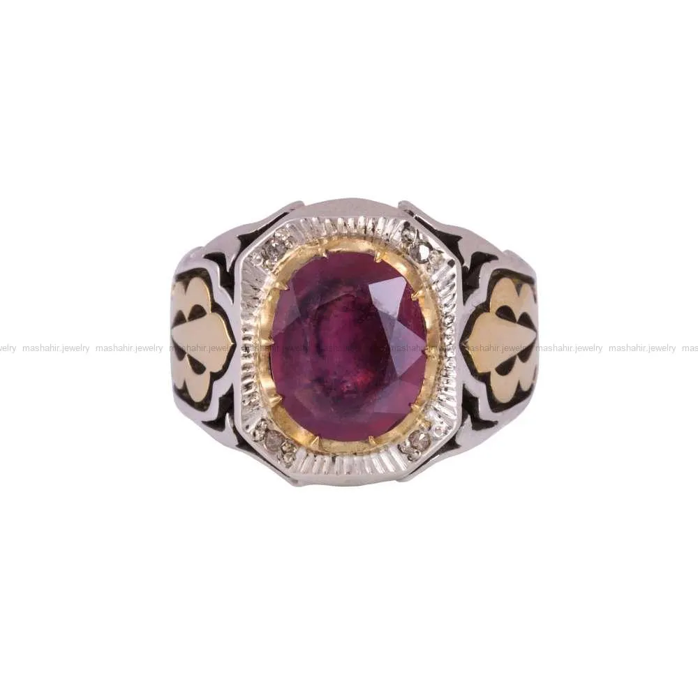 انگشتر ياقوت سرخ مردانه