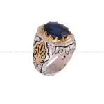 انگشتر ياقوت کبود مردانه کد 155