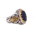 انگشتر ياقوت کبود مردانه کد 155