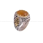 انگشتر ياقوت زرد مردانه کد 163