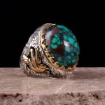 انگشتر فيروزه شجري مردانه کد 172