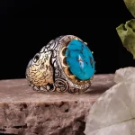 انگشتر فيروزه شجري مردانه کد 175