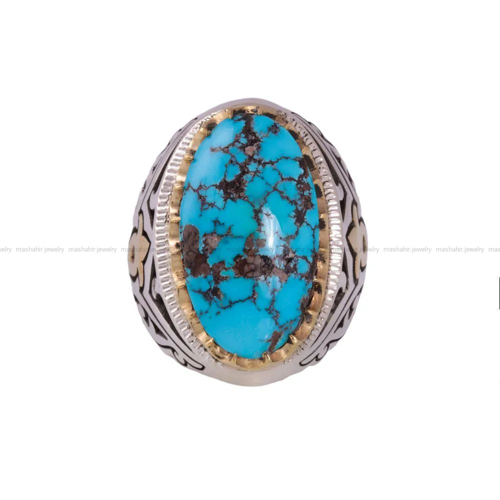 انگشتر فيروزه شجري مردانه کد 176
