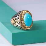 انگشتر فیروزه شجری مردانه کد 220
