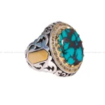 انگشتر فیروزه شجری مردانه کد 221