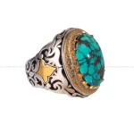 انگشتر فیروزه شجری مردانه کد 222