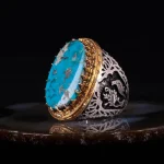 انگشتر فیروزه شجری مردانه کد 225