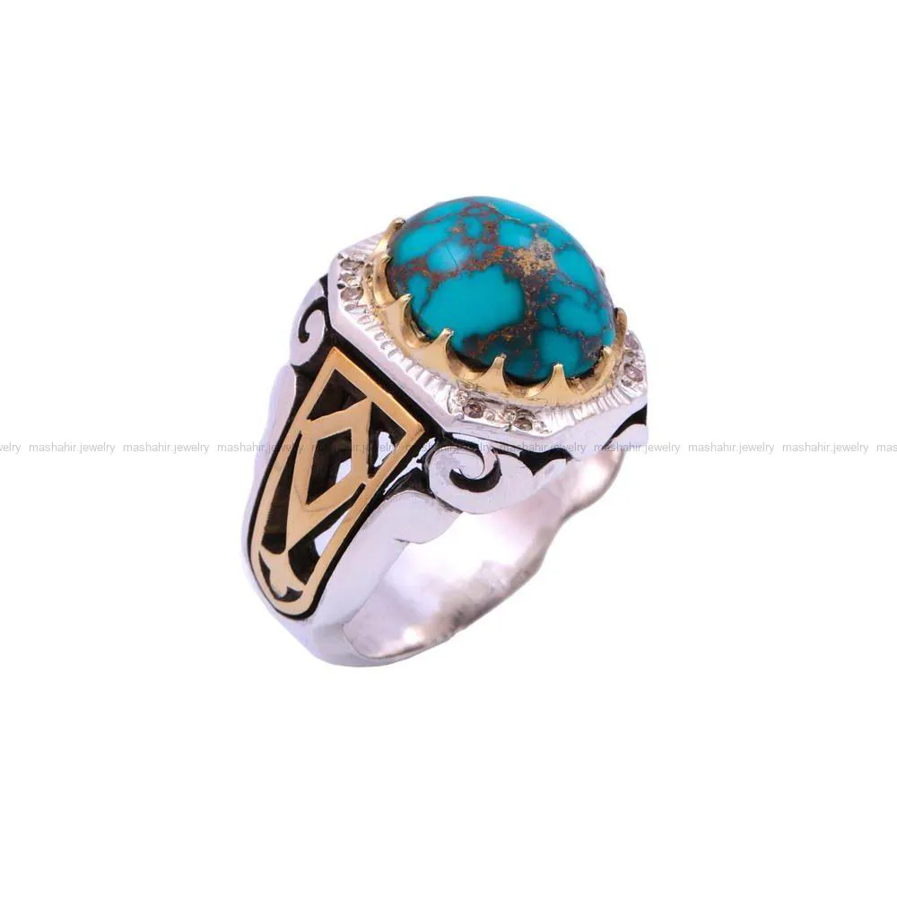 انگشتر فیروزه شجری مردانه کد 228