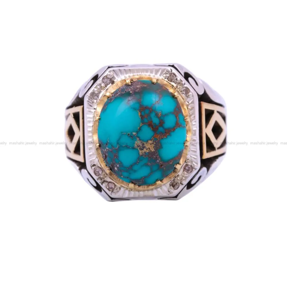 انگشتر فیروزه شجری مردانه کد 228