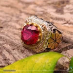 انگشتر توپاز سرخ مردانه