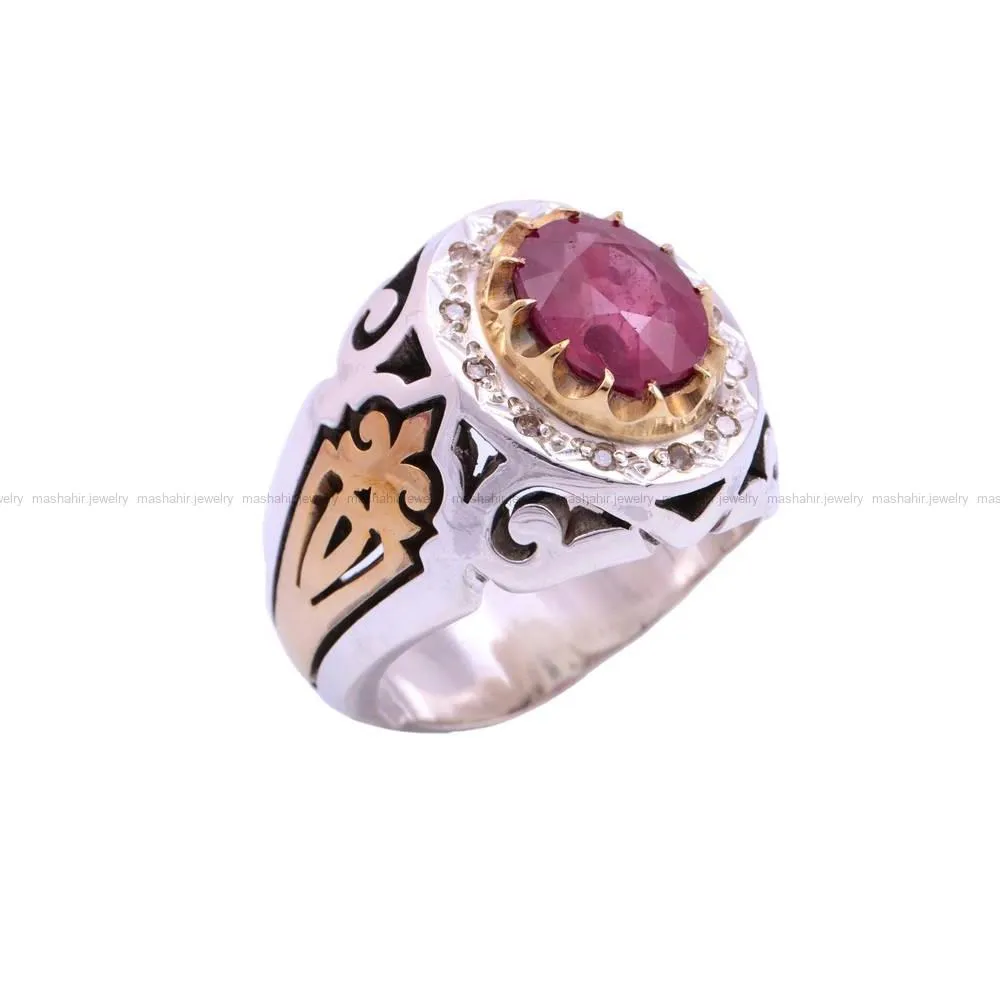 انگشتر یاقوت سرخ مردانه کد 230