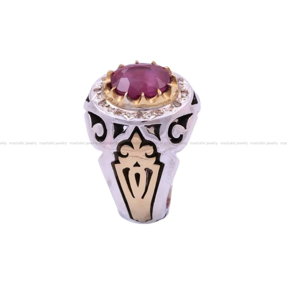 انگشتر یاقوت سرخ مردانه کد 230