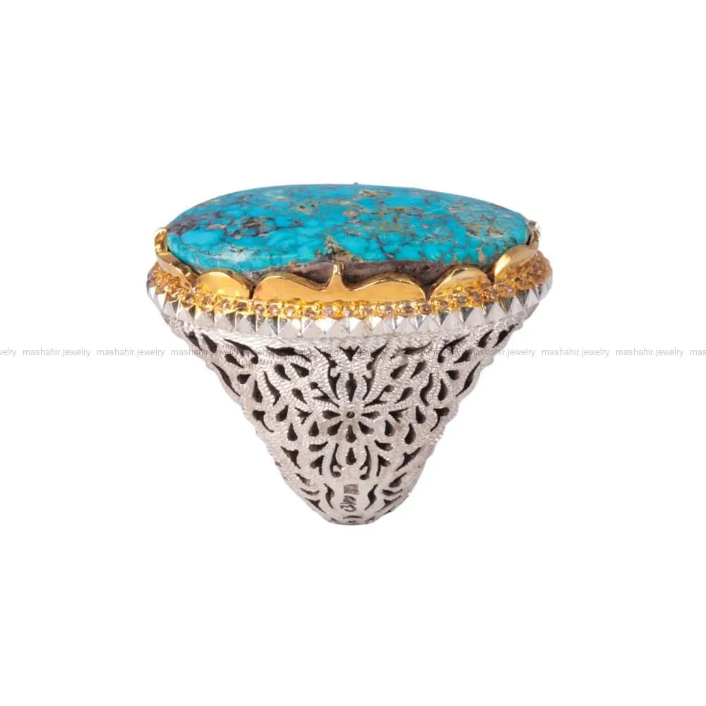انگشتر فیروزه شجری مردانه کد 240