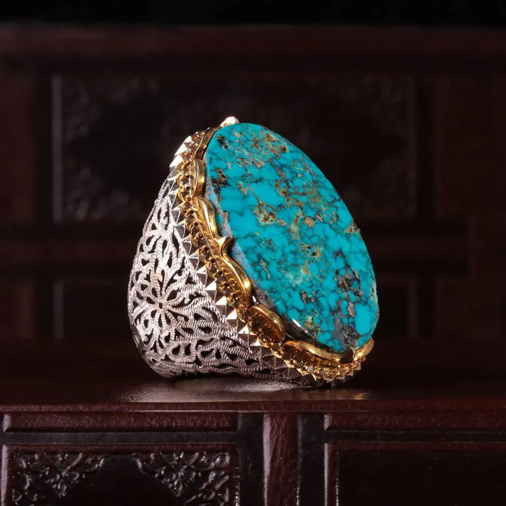 انگشتر فیروزه شجری مردانه کد 240