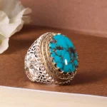 انگشتر فیروزه شجری مردانه کد 243