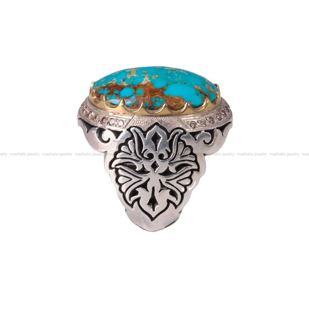 انگشتر فیروزه شجری مردانه کد 246