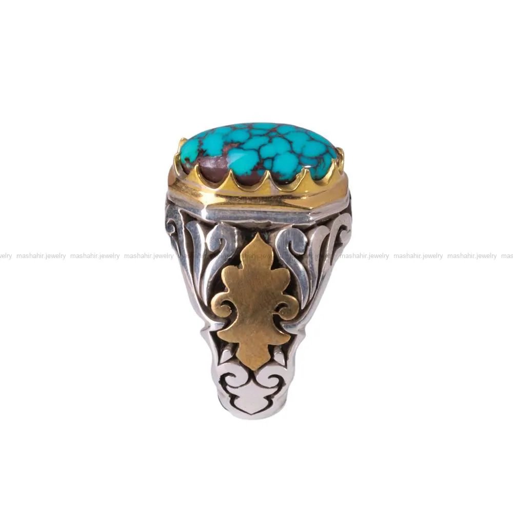 انگشتر فیروزه شجری مردانه کد 249