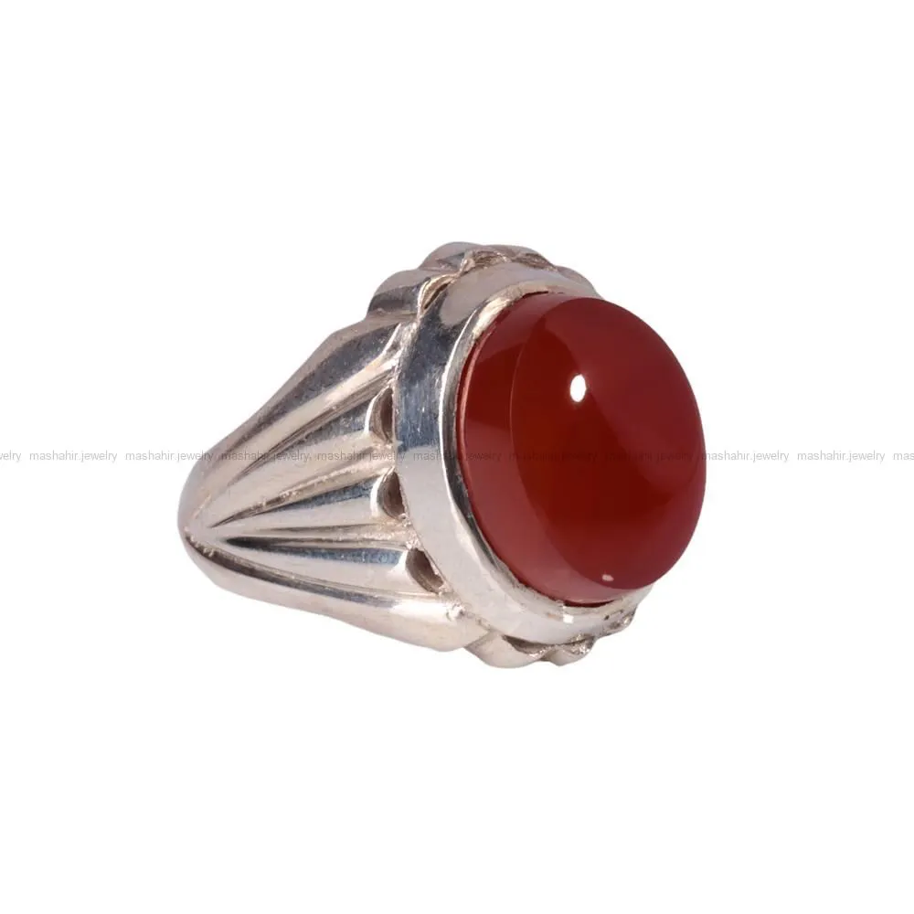 انگشتر عقیق مردانه کد 256