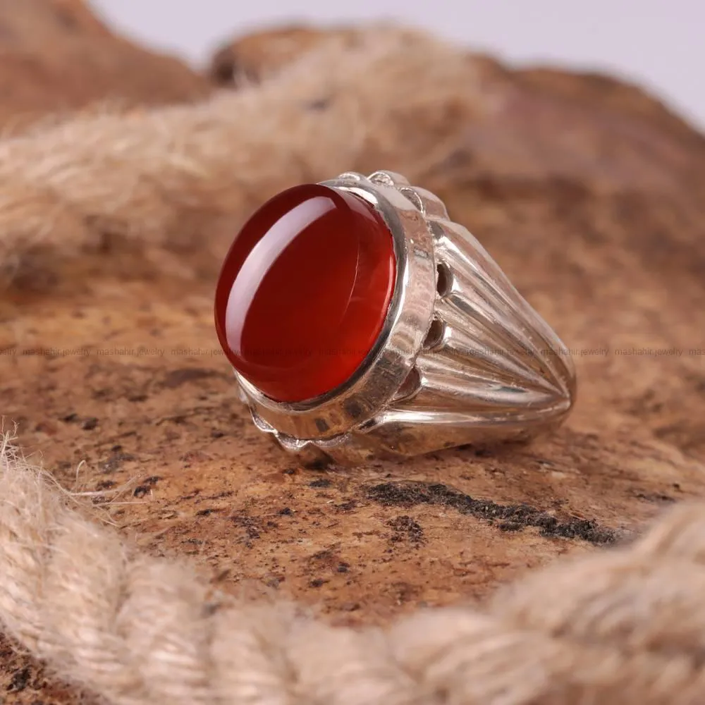 انگشتر عقیق مردانه کد 256