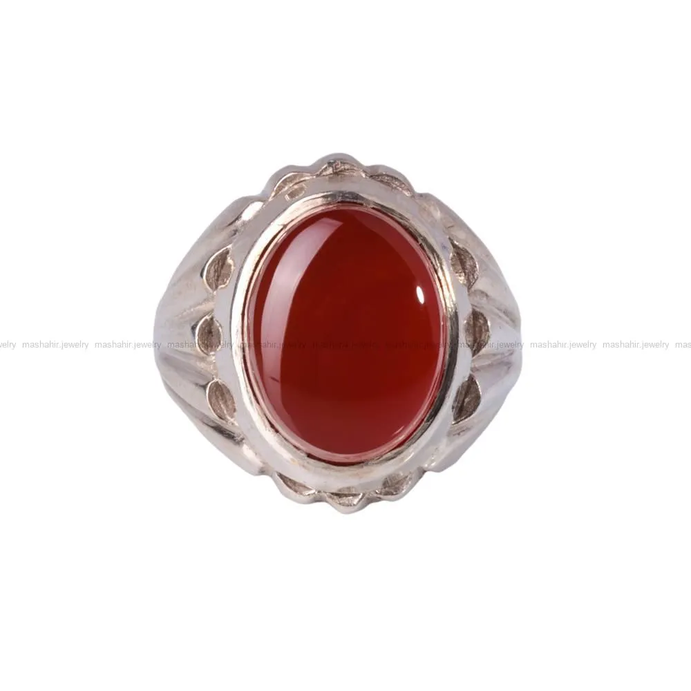 انگشتر عقیق مردانه کد 256