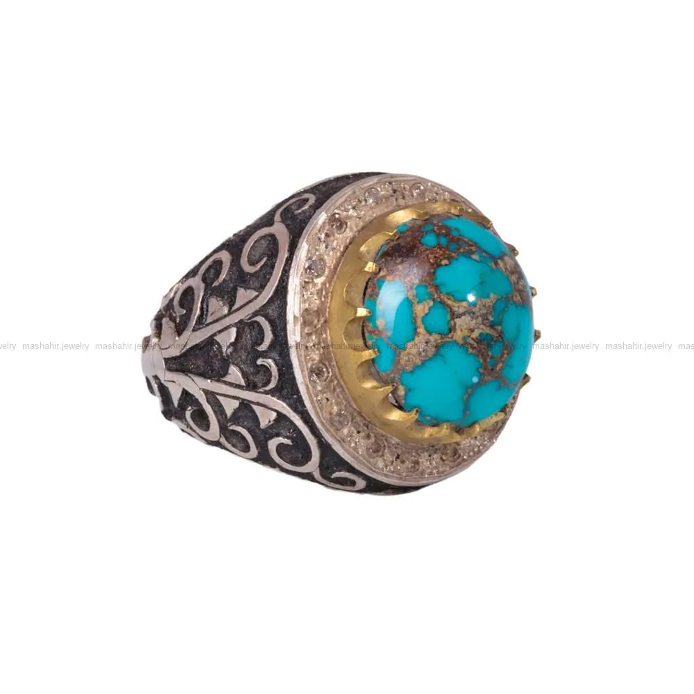 انگشتر فیروزه شجری مردانه کد 260