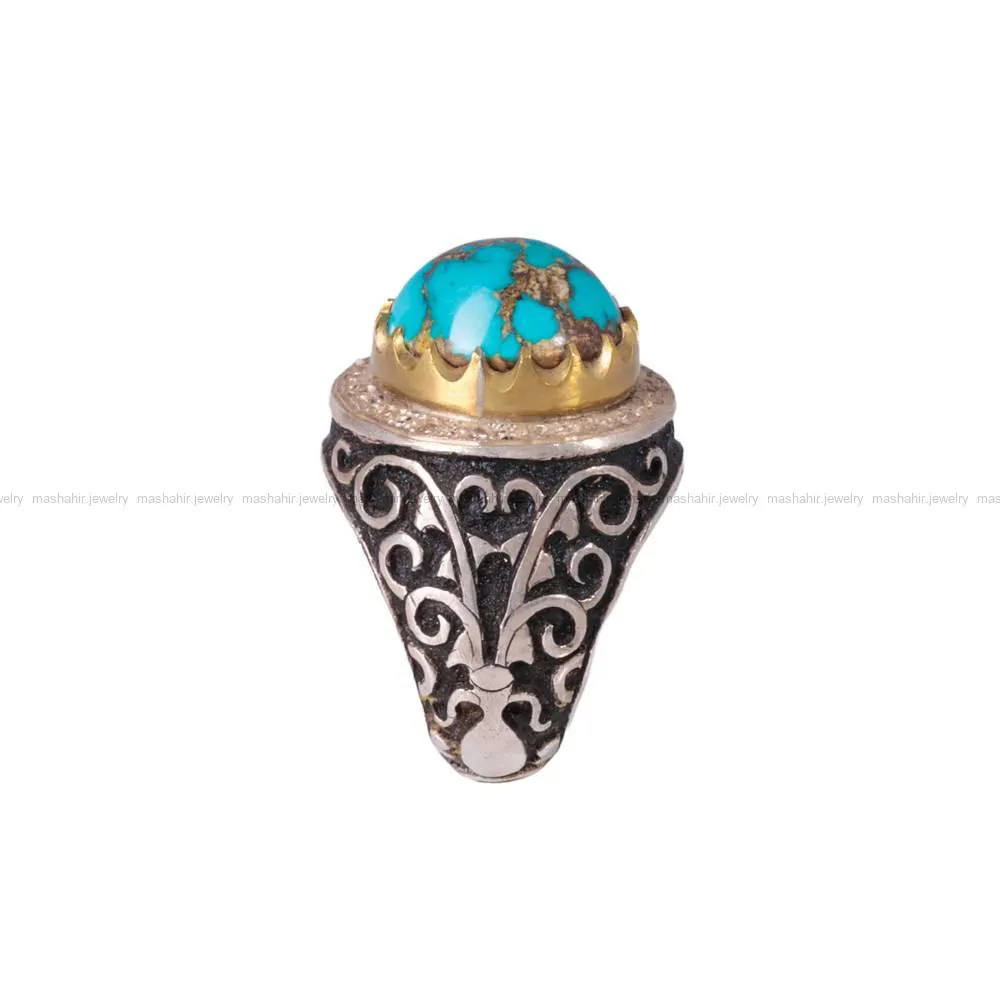 انگشتر فیروزه شجری مردانه کد 260