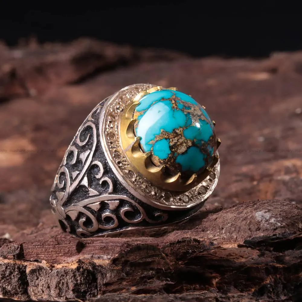 انگشتر فیروزه شجری مردانه کد 260