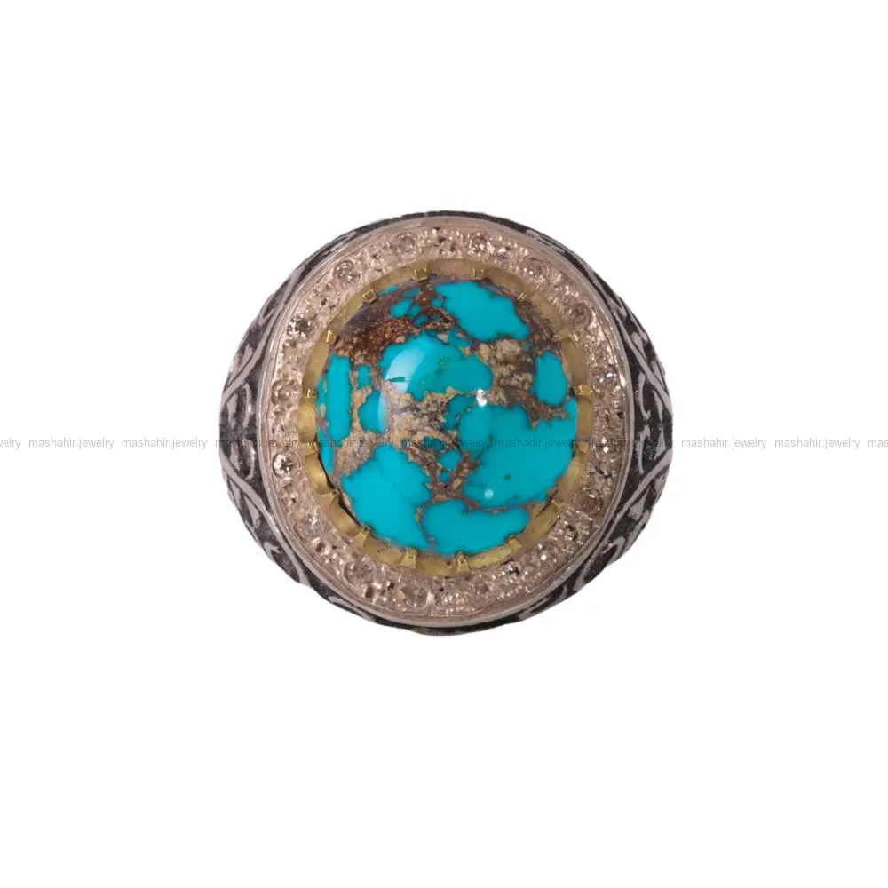 انگشتر فیروزه شجری مردانه کد 260