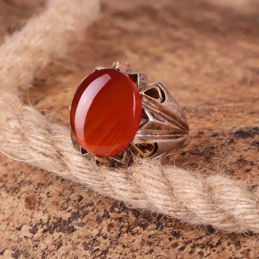 انگشتر عقیق یمن مردانه کد 273