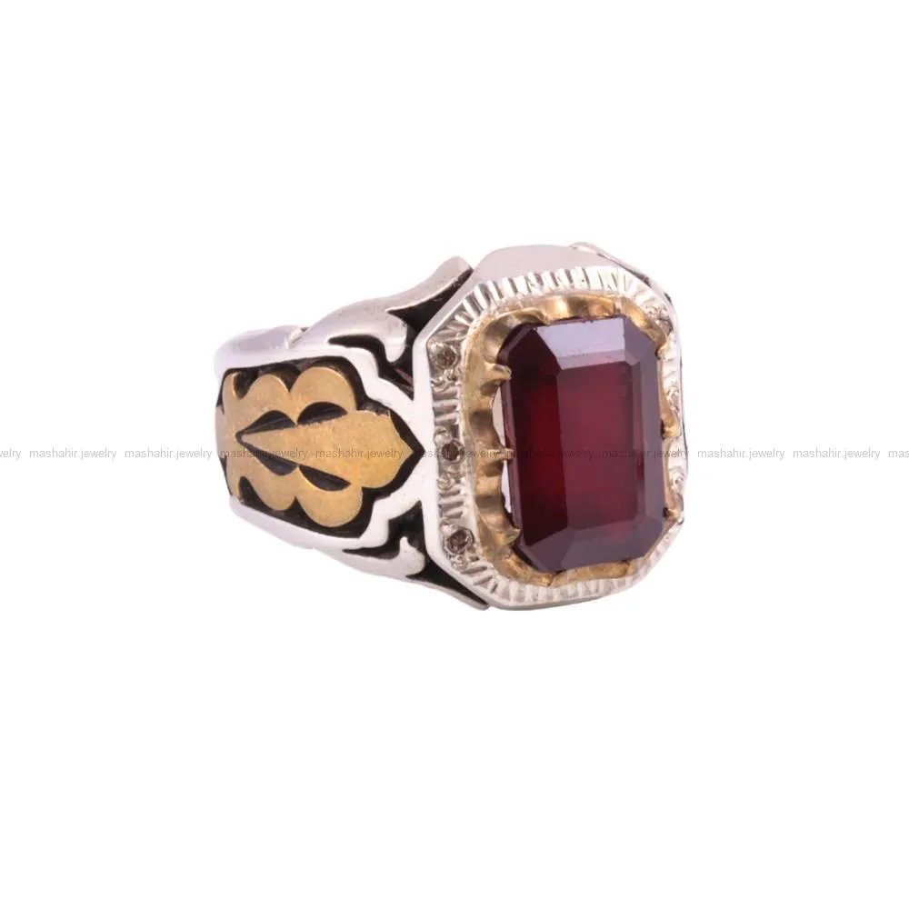 انگشتر یاقوت سرخ مردانه کد 285