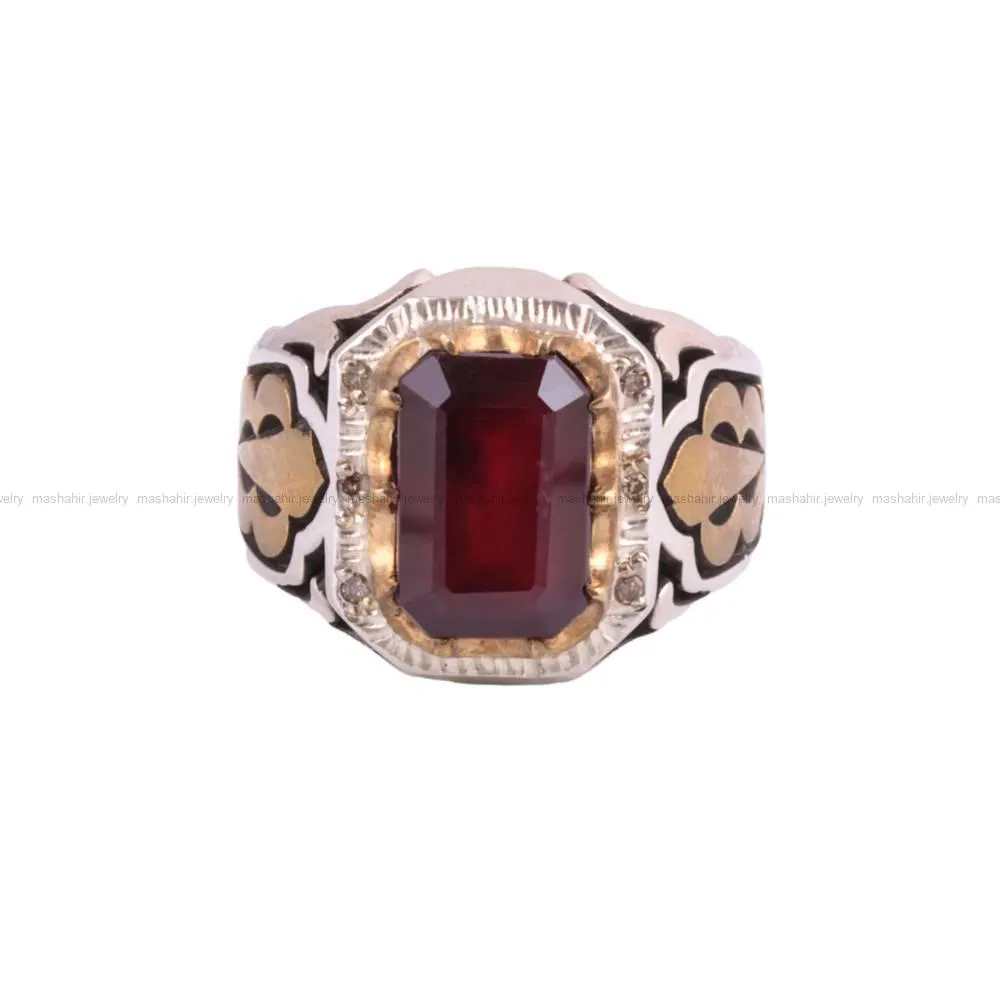 انگشتر یاقوت سرخ مردانه کد 285