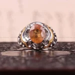 انگشتر توپاز پرتقالي مردانه