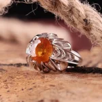 انگشتر توپاز پرتقالي مردانه