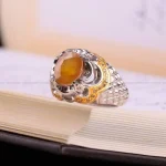 انگشتر ياقوت زرد مردانه کد 300