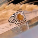 انگشتر ياقوت زرد مردانه کد 302