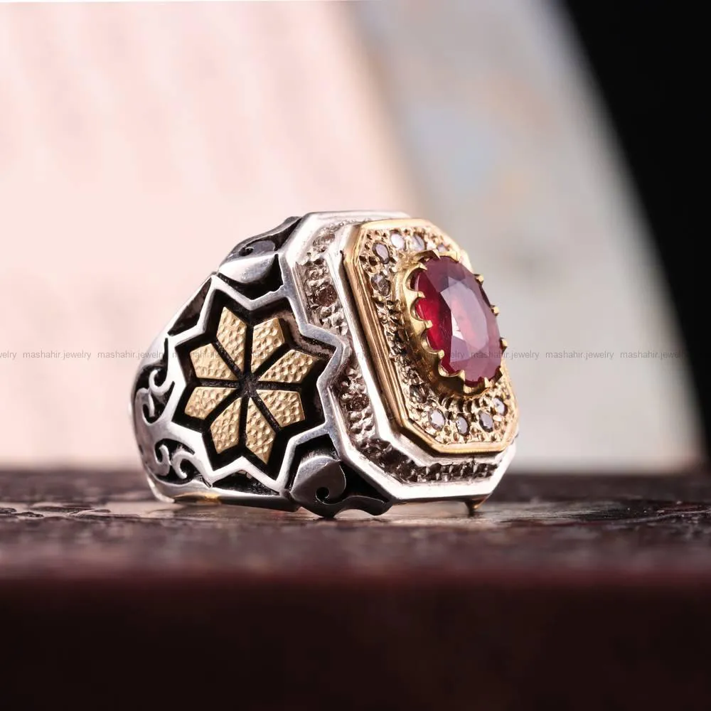 انگشتر ياقوت سرخ مردانه کد 303