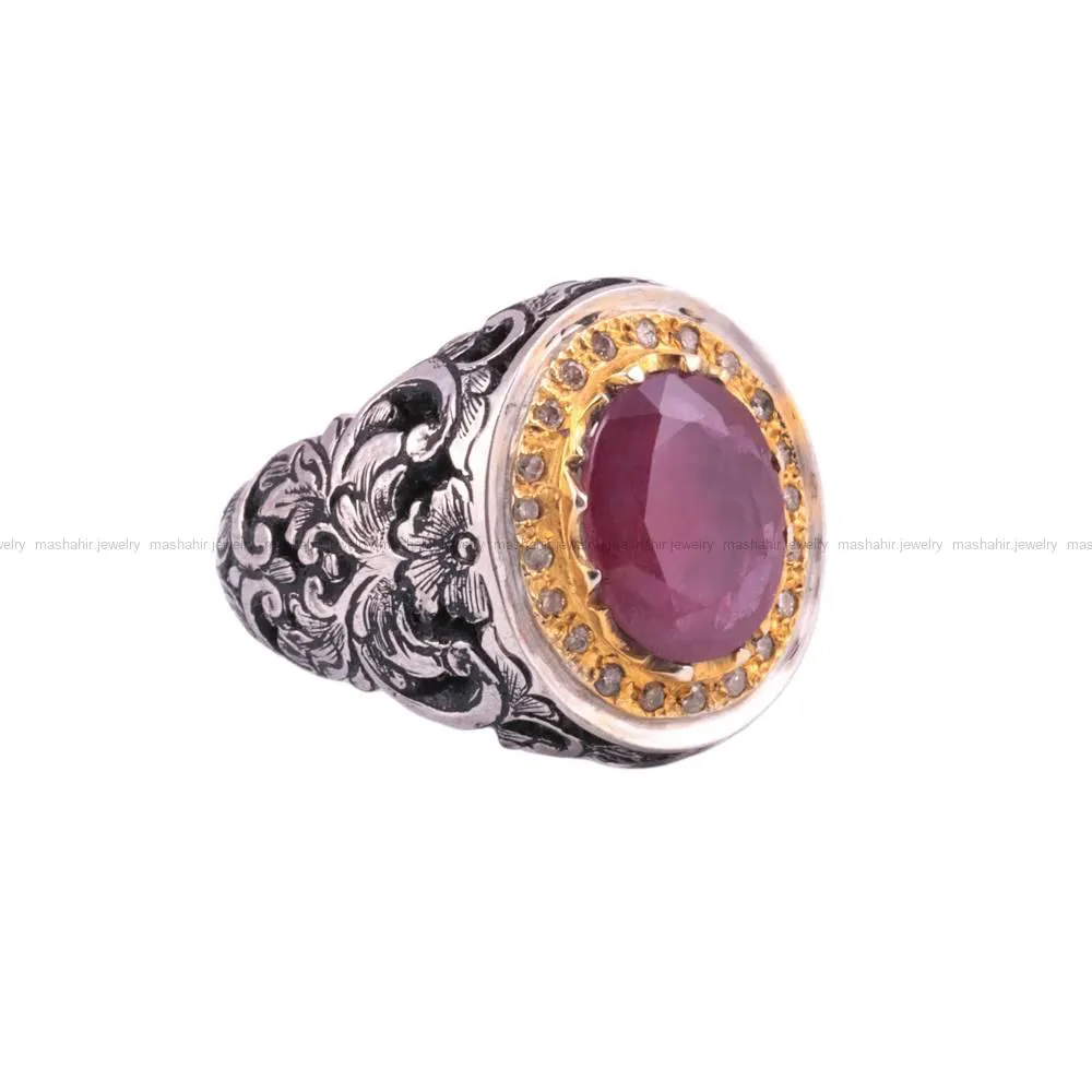 انگشتر ياقوت سرخ مردانه کد 304