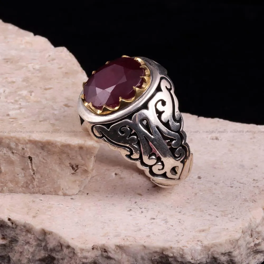 انگشتر ياقوت سرخ مردانه