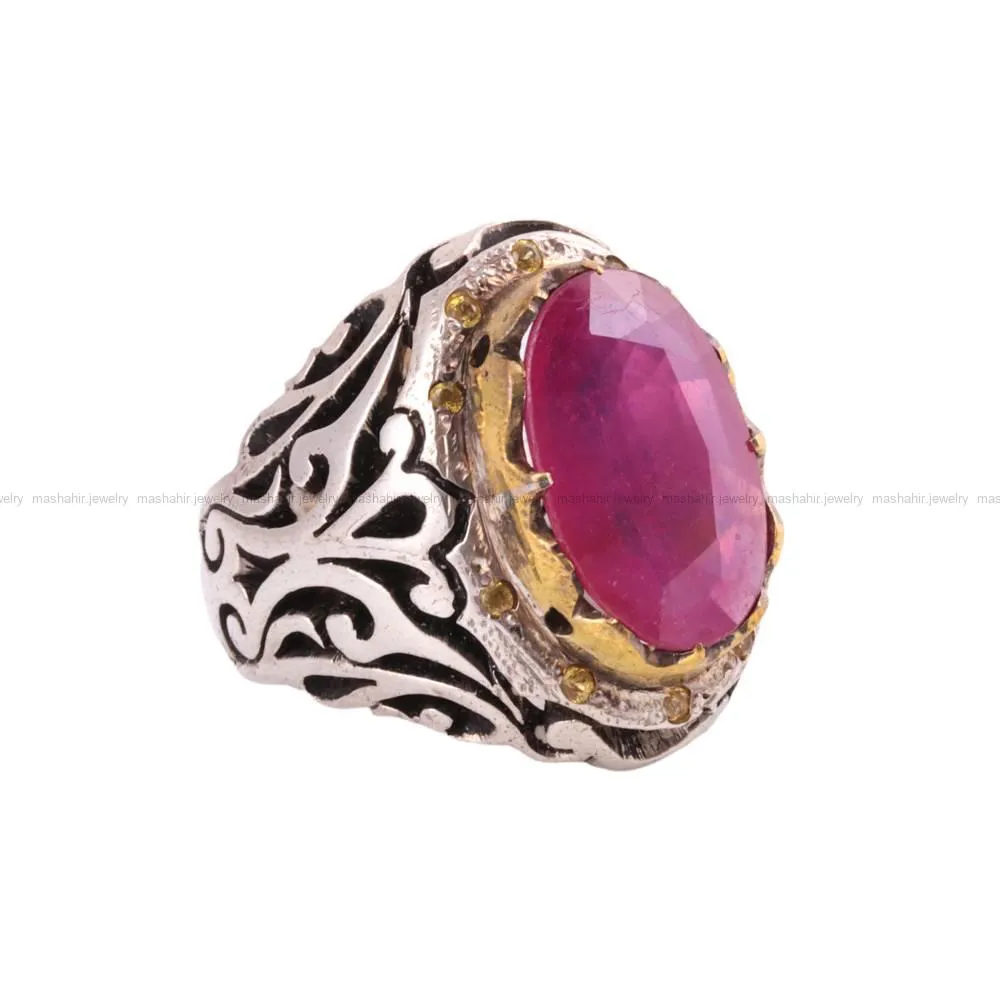 انگشتر ياقوت سرخ مردانه