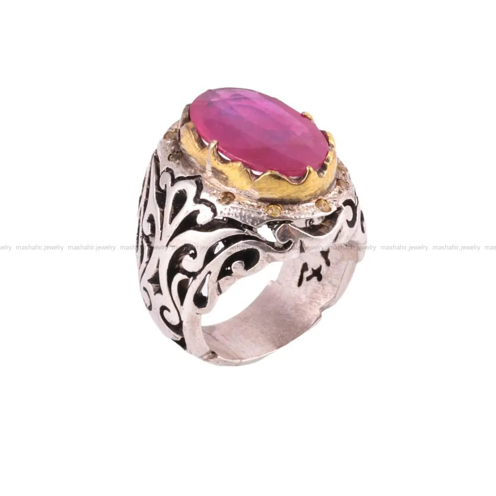 انگشتر ياقوت سرخ مردانه