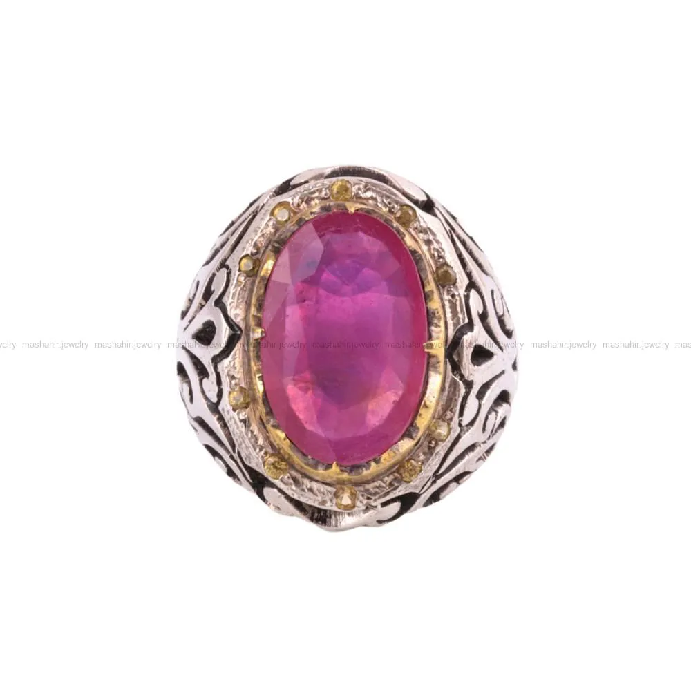 انگشتر ياقوت سرخ مردانه