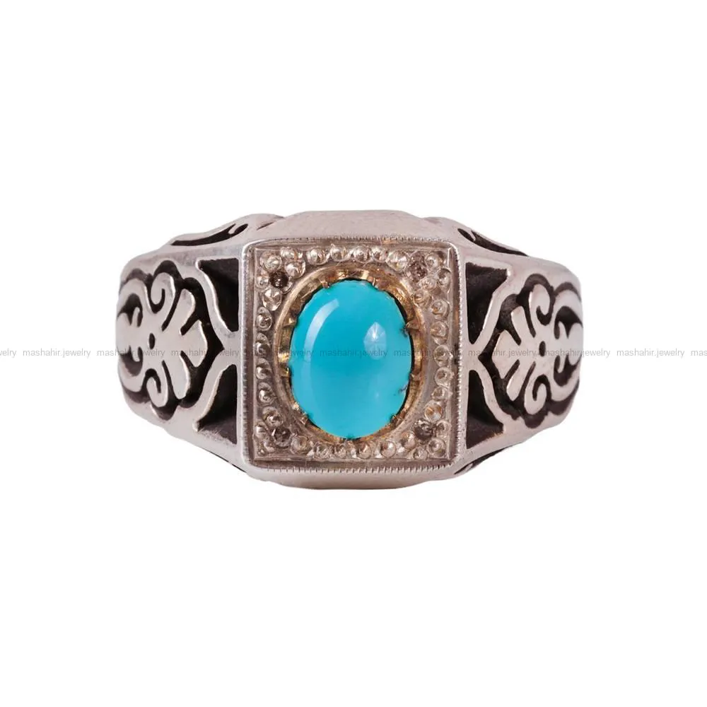 انگشتر فيروزه عجمي مردانه
