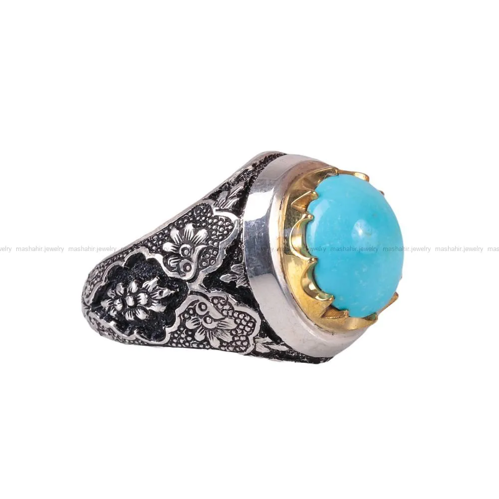 انگشتر فيروزه عجمی مردانه