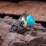 انگشتر فيروزه عجمی مردانه