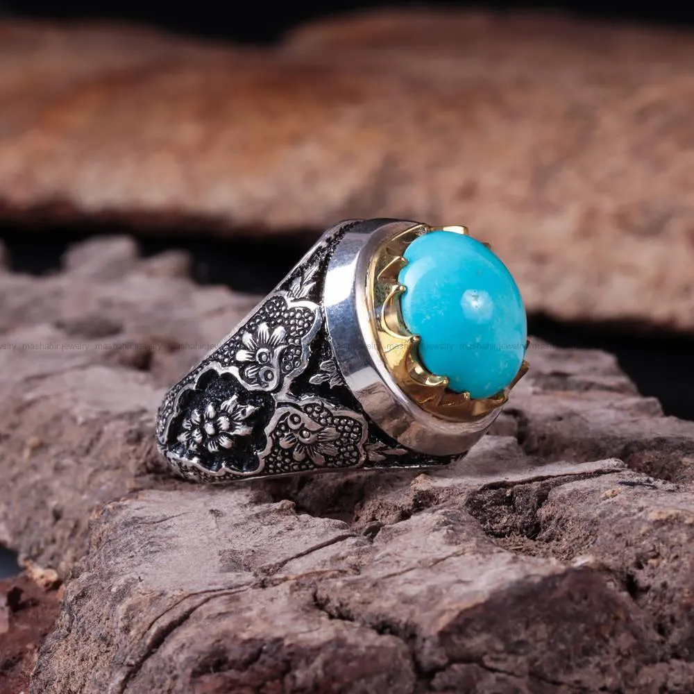 انگشتر فيروزه عجمی مردانه